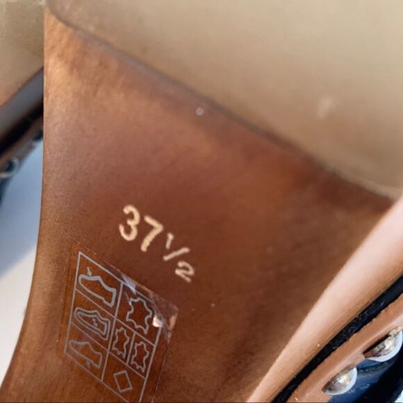 NEW! Miu Miu Blue Leather Platform Sandals Sz 7.5 - Picture 6 of 8